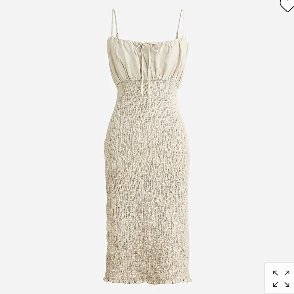 J. Crew Smocked Linen Dress